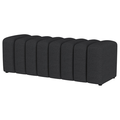 Latifa Fabric Upholstered Tufted Accent Bench CharcoalCharcoal