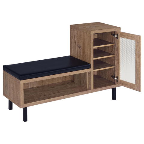 Gwyneth 1-door Entryway Shoe Storage Bench Natural Oak