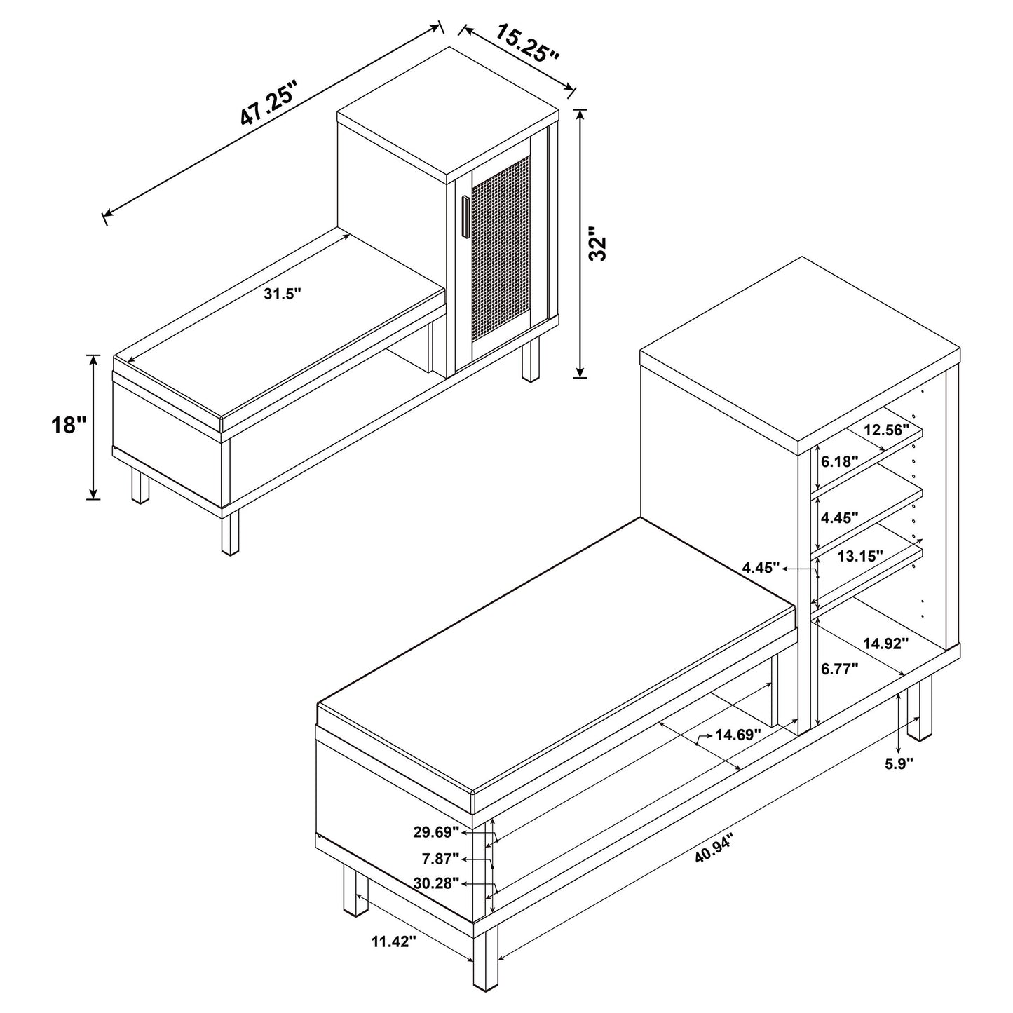 gwyneth 1-door entryway shoe storage bench natural oak