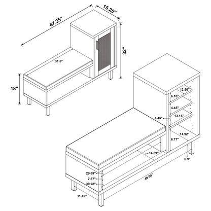 Gwyneth 1-door Entryway Shoe Storage Bench Natural Oak