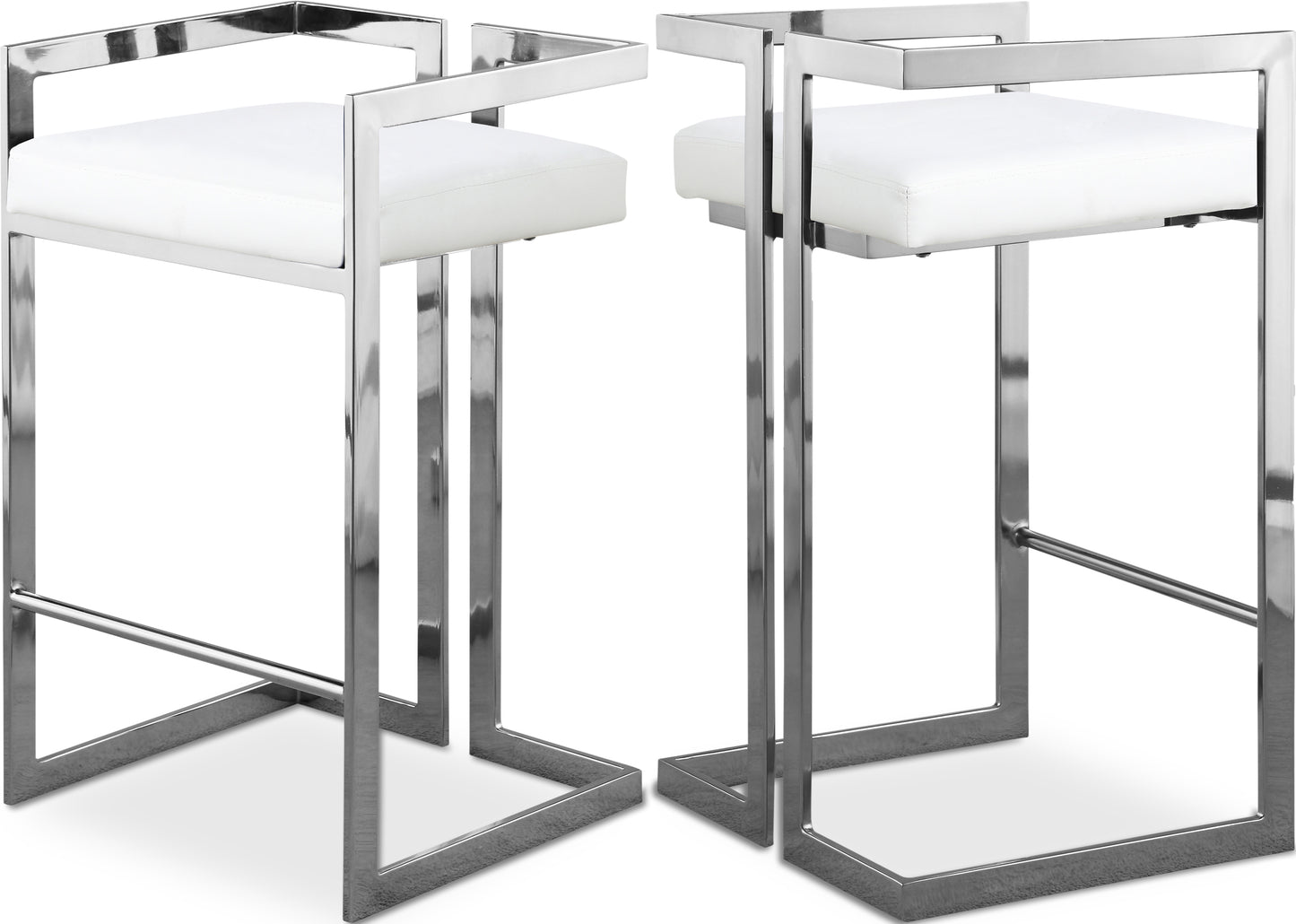 vega white vegan leather stool