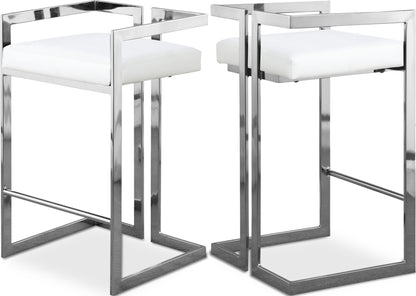 Vega White Vegan Leather Stool