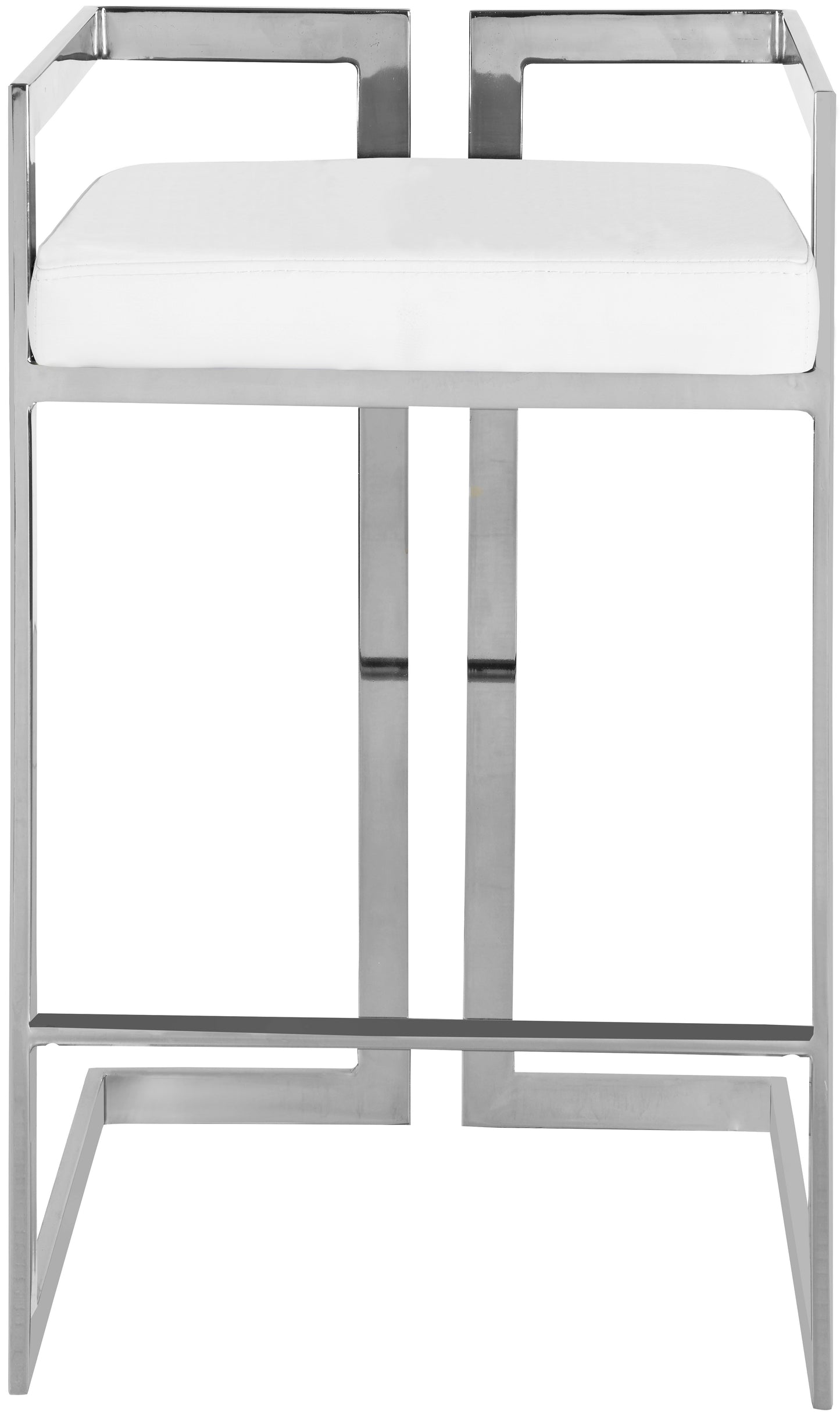 vega white vegan leather stool