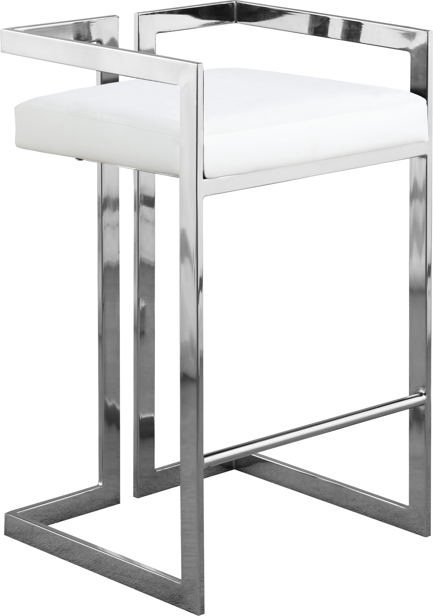 vega white vegan leather stool