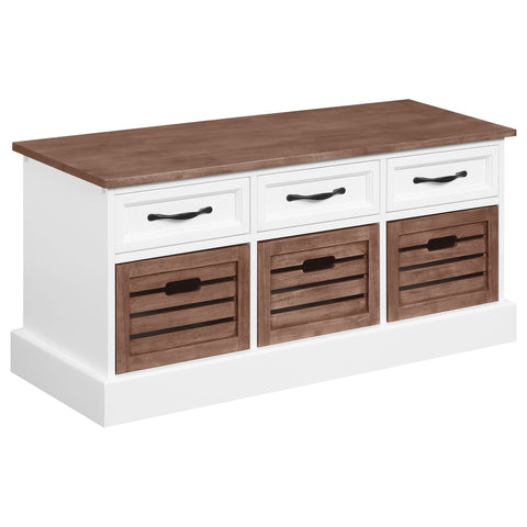 Abelardo 3-drawer Storage Bench Weathered Brown and WhiteCappuccino