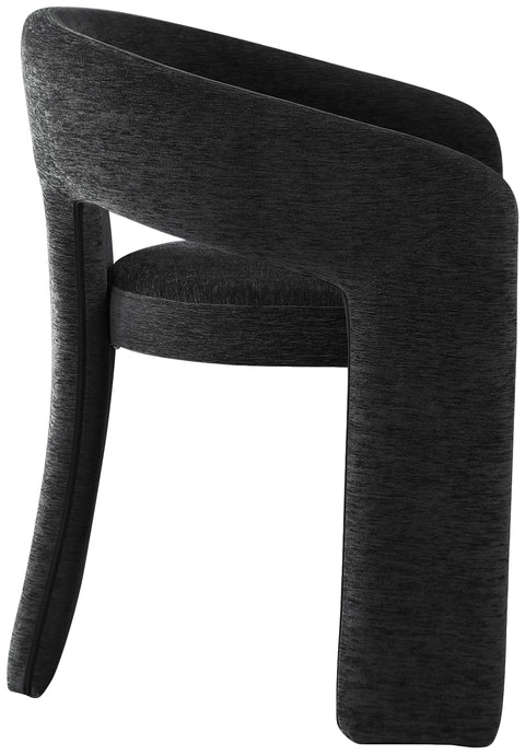 Burl Black Plush Fabric Dining Chair C