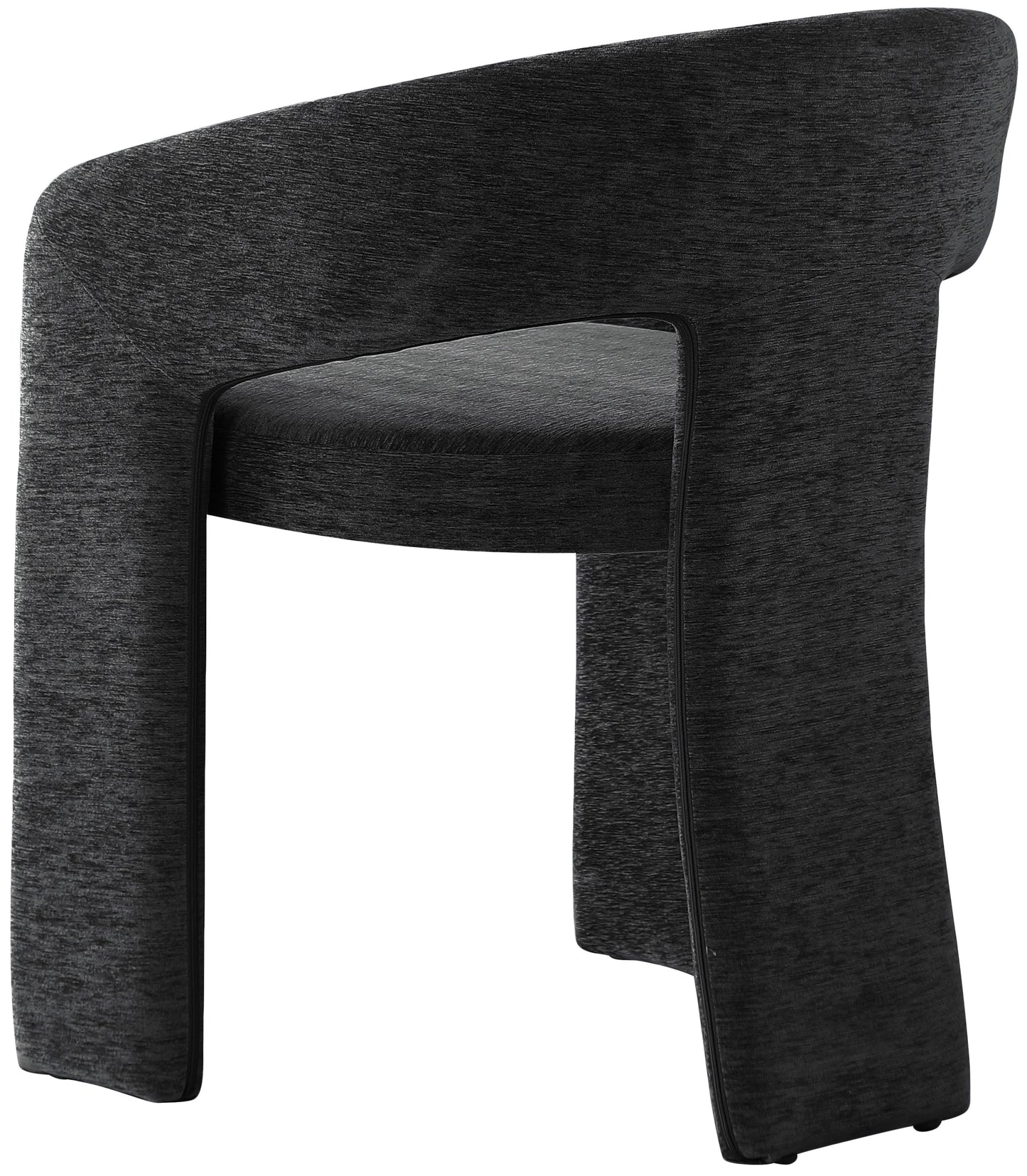 burl black plush fabric dining chair c