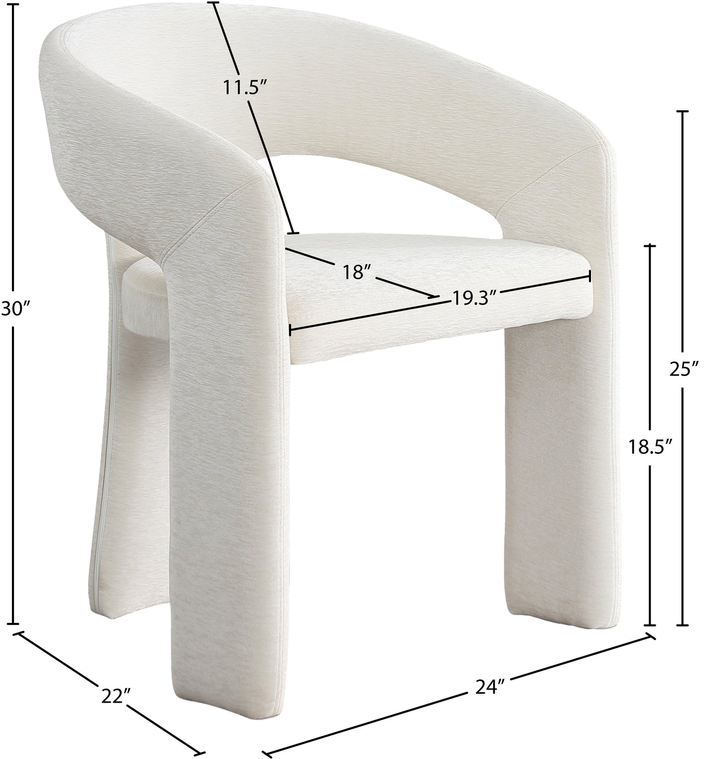 burl cream plush fabric dining chair c