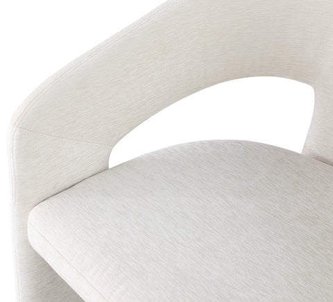 Burl Cream Plush Fabric Dining Chair C