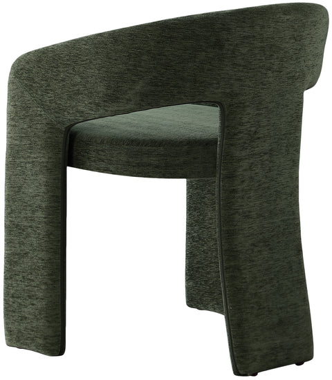 Burl Green Plush Fabric Dining Chair C