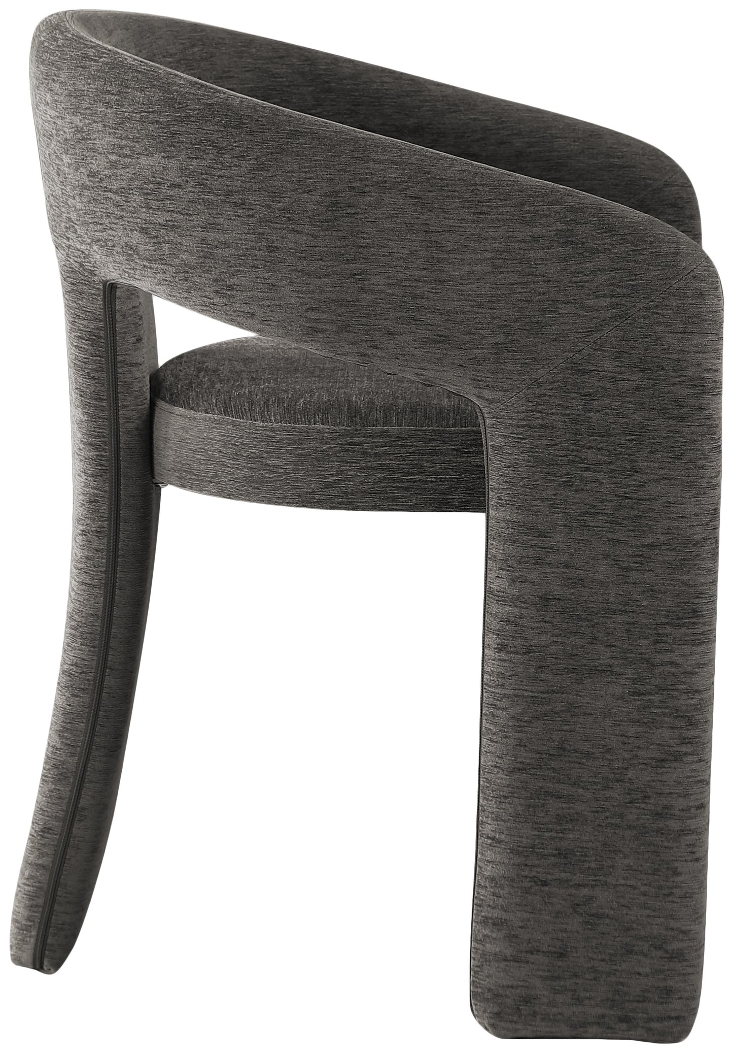 burl grey plush fabric dining chair c