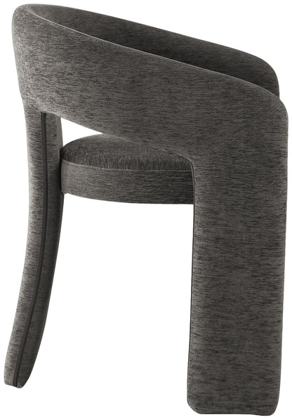 Burl Grey Plush Fabric Dining Chair C