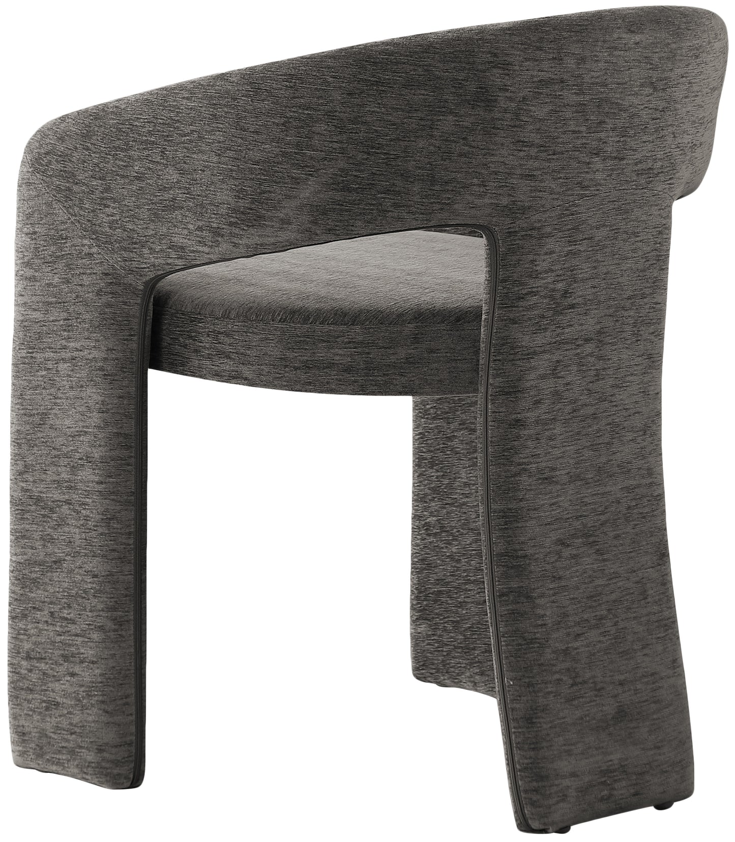 burl grey plush fabric dining chair c