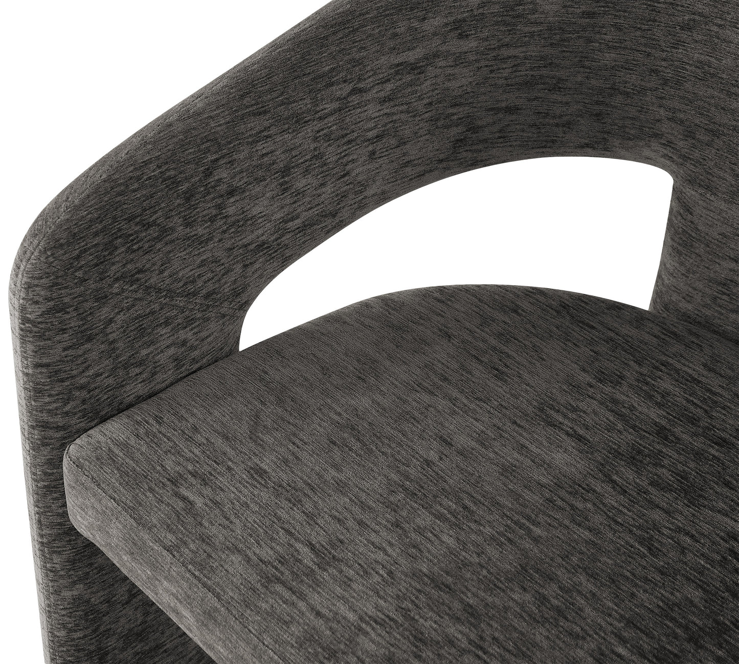 burl grey plush fabric dining chair c