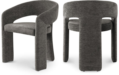 Olive Grey Fabric Upholstered Dining Chair, 2-Piece