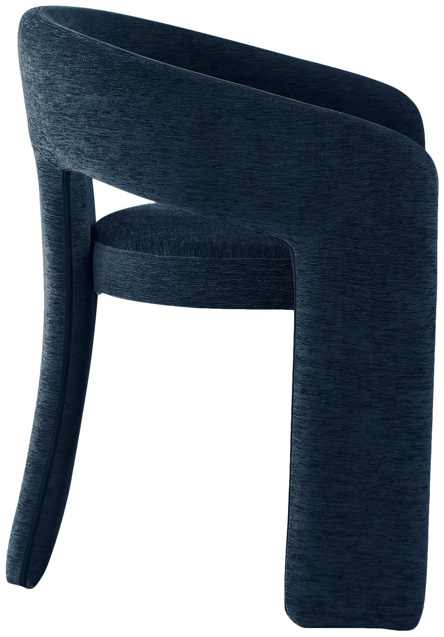 burl navy plush fabric dining chair c