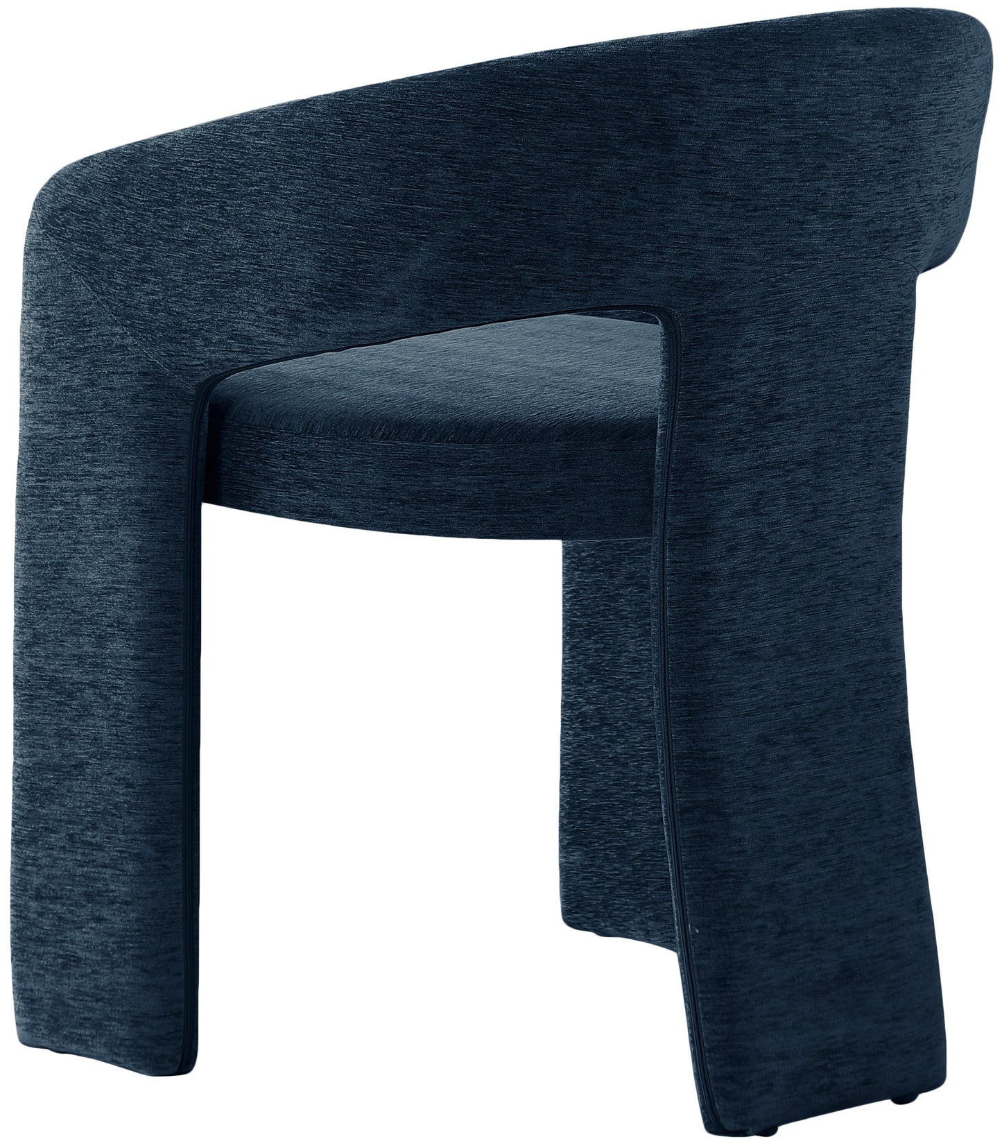 burl navy plush fabric dining chair c