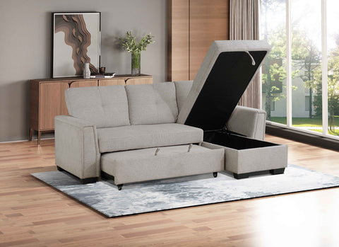 Carter (3)2-Piece Sectional with Reversible Chaise and Pull-out Bed