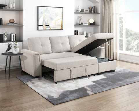 Carter (3)2-Piece Sectional with Reversible Chaise and Pull-out Bed