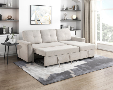 Carter (3)2-Piece Sectional with Reversible Chaise and Pull-out Bed