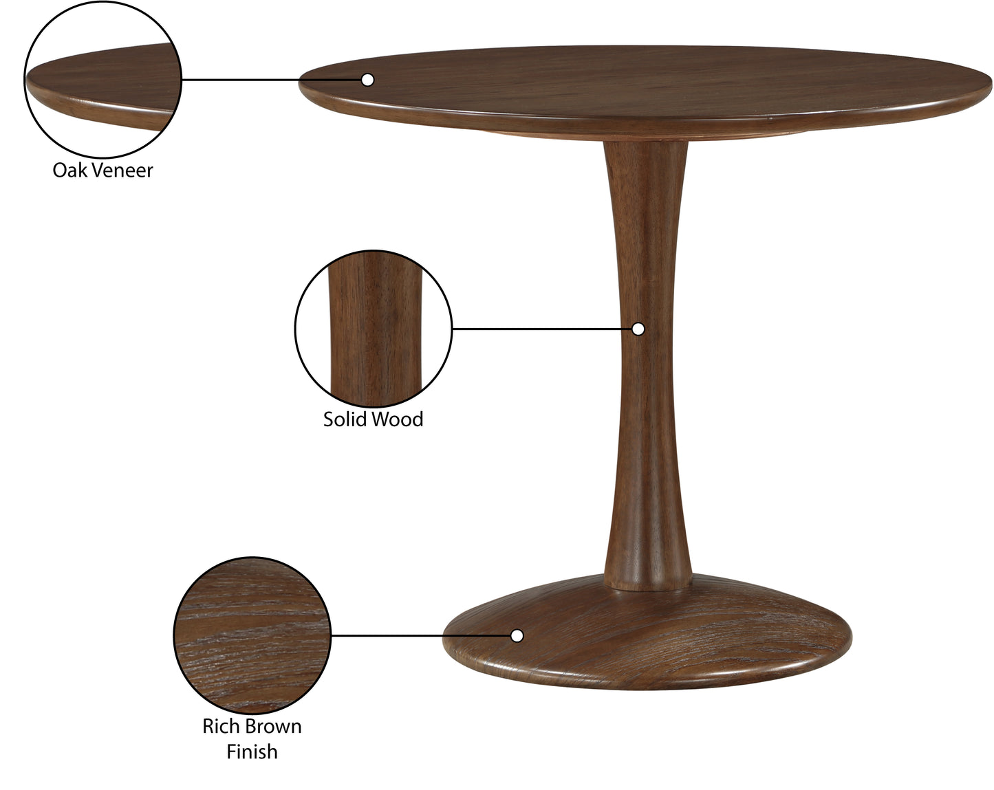 millwin brown dining table