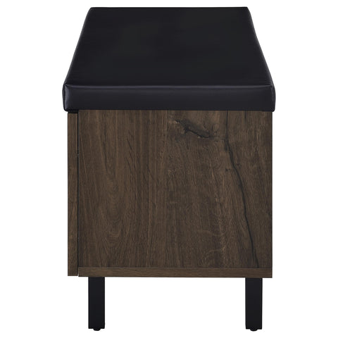 Eulaina 2-door Padded Entryway Shoe Storage Bench Smoked Oak