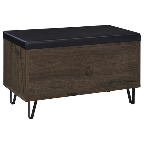 Eulaina 2-door Padded Entryway Shoe Storage Bench Smoked Oak