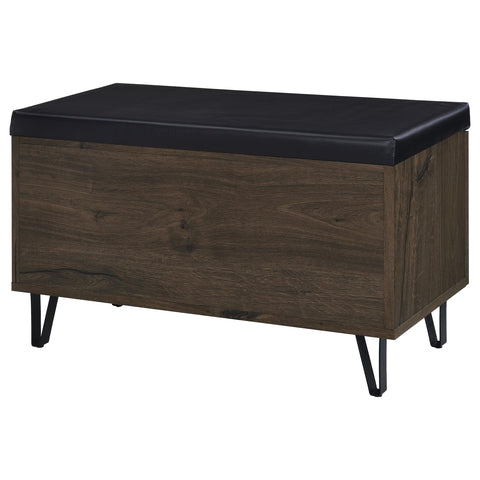 Eulaina 2-door Padded Entryway Shoe Storage Bench Smoked Oak