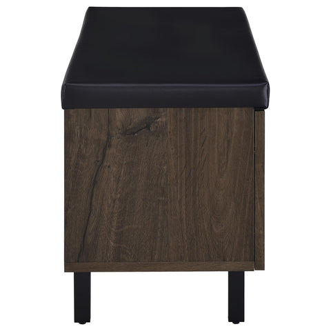 Eulaina 2-door Padded Entryway Shoe Storage Bench Smoked Oak