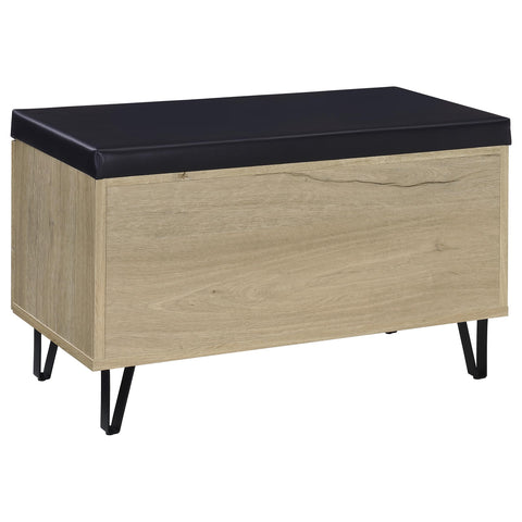 Eulaina 2-door Padded Entryway Shoe Storage Bench White Oak