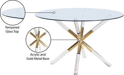 Turin Acrylic/Gold Dining Table T