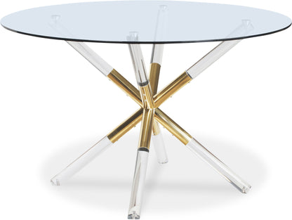 Mykonos Acrylic/Gold Dining Table