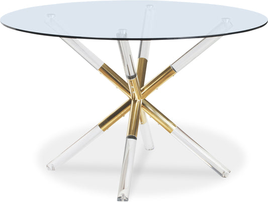 Mykonos Acrylic/Gold Dining Table