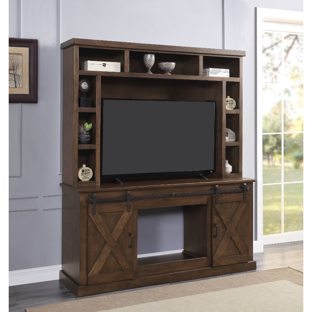 karine entertainment center (include 91617fir), walnut finish