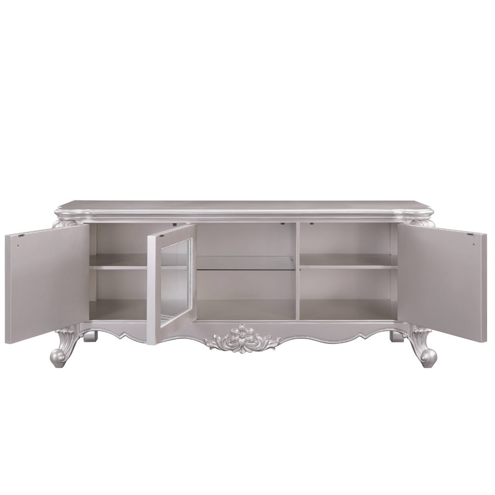 carine bently tv stand, champagne finish