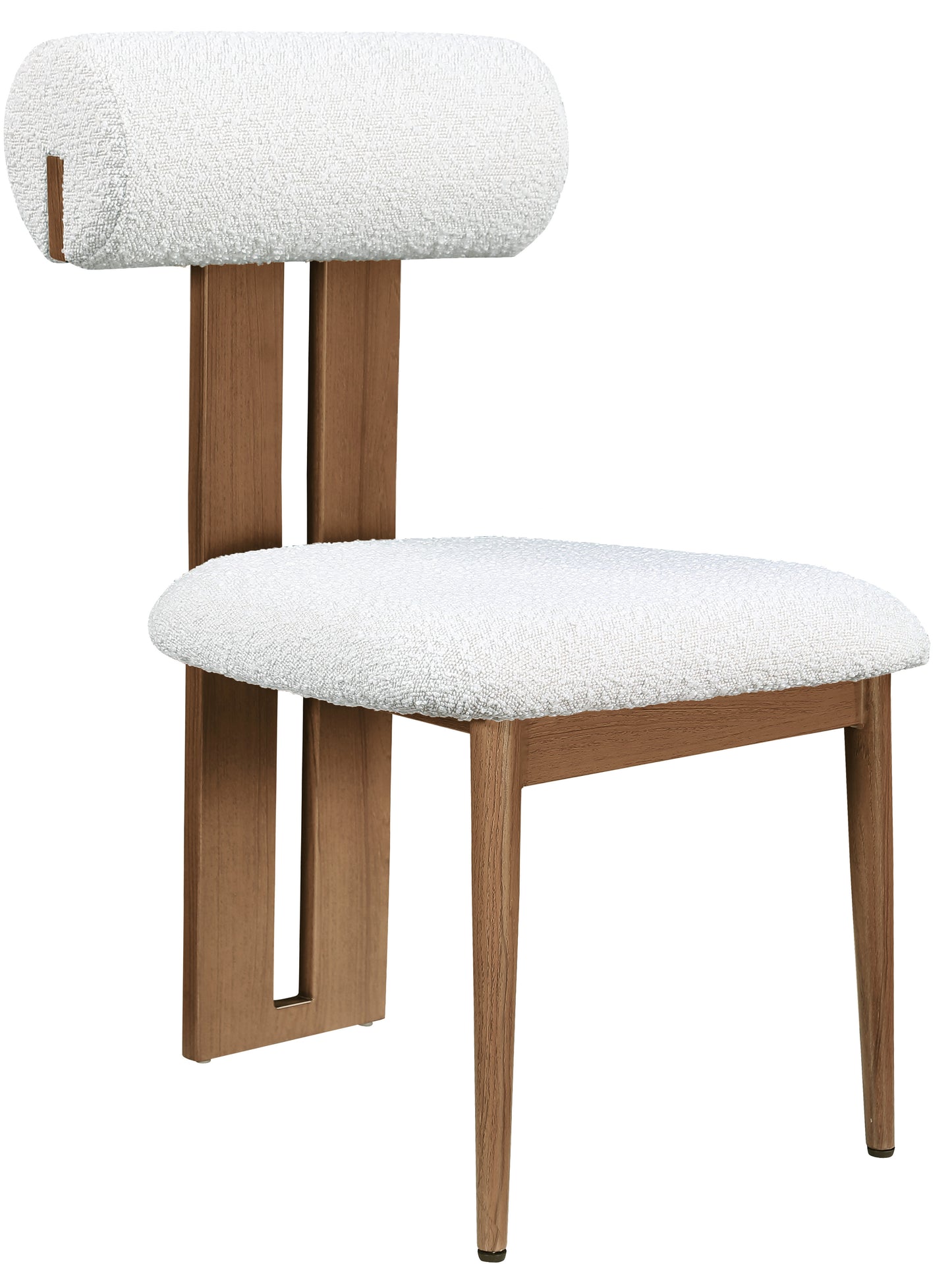 anastasia cream boucle fabric dining chair