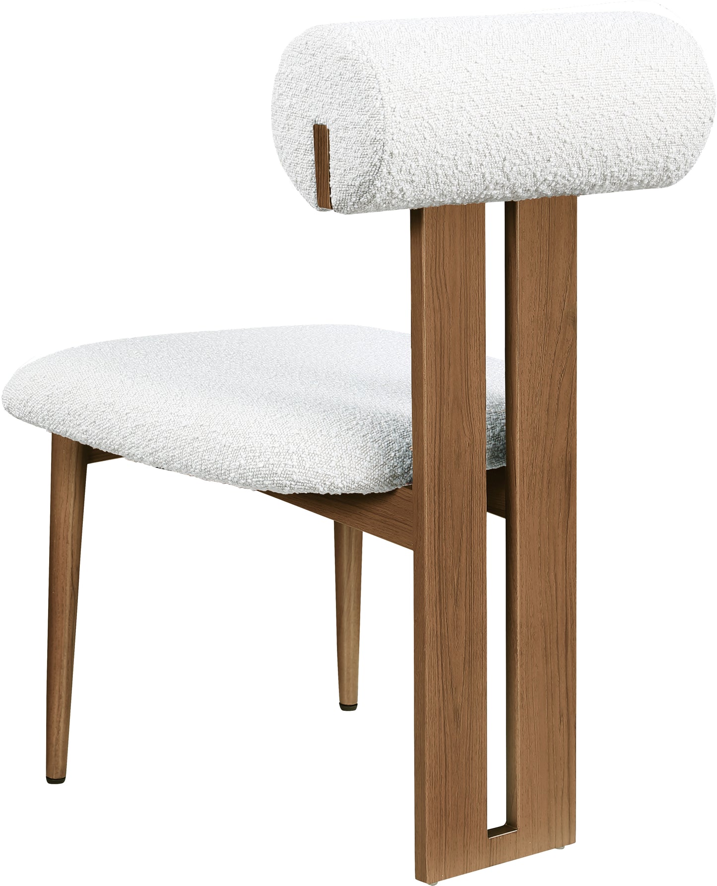 damon cream boucle fabric dining chair c