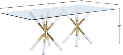 Turin Acrylic/Gold Dining Table T