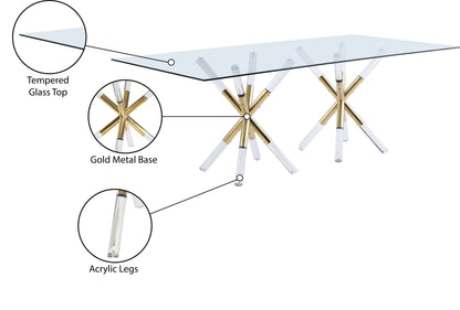 Turin Acrylic/Gold Dining Table T