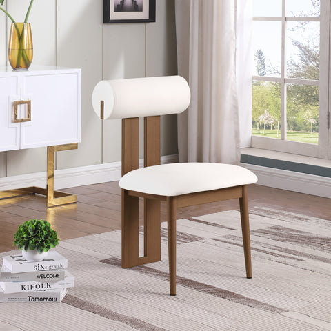 Damon Cream Faux Leather Dining Chair C