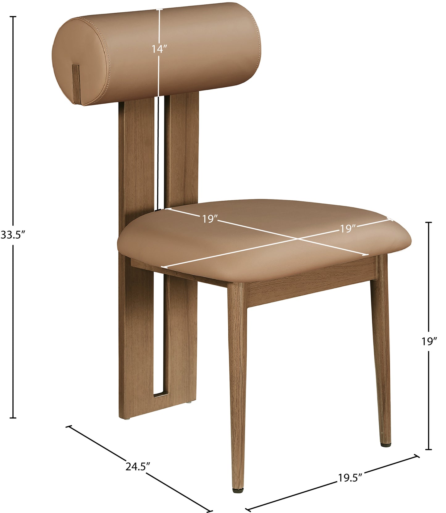 anastasia tan vegan leather dining chair