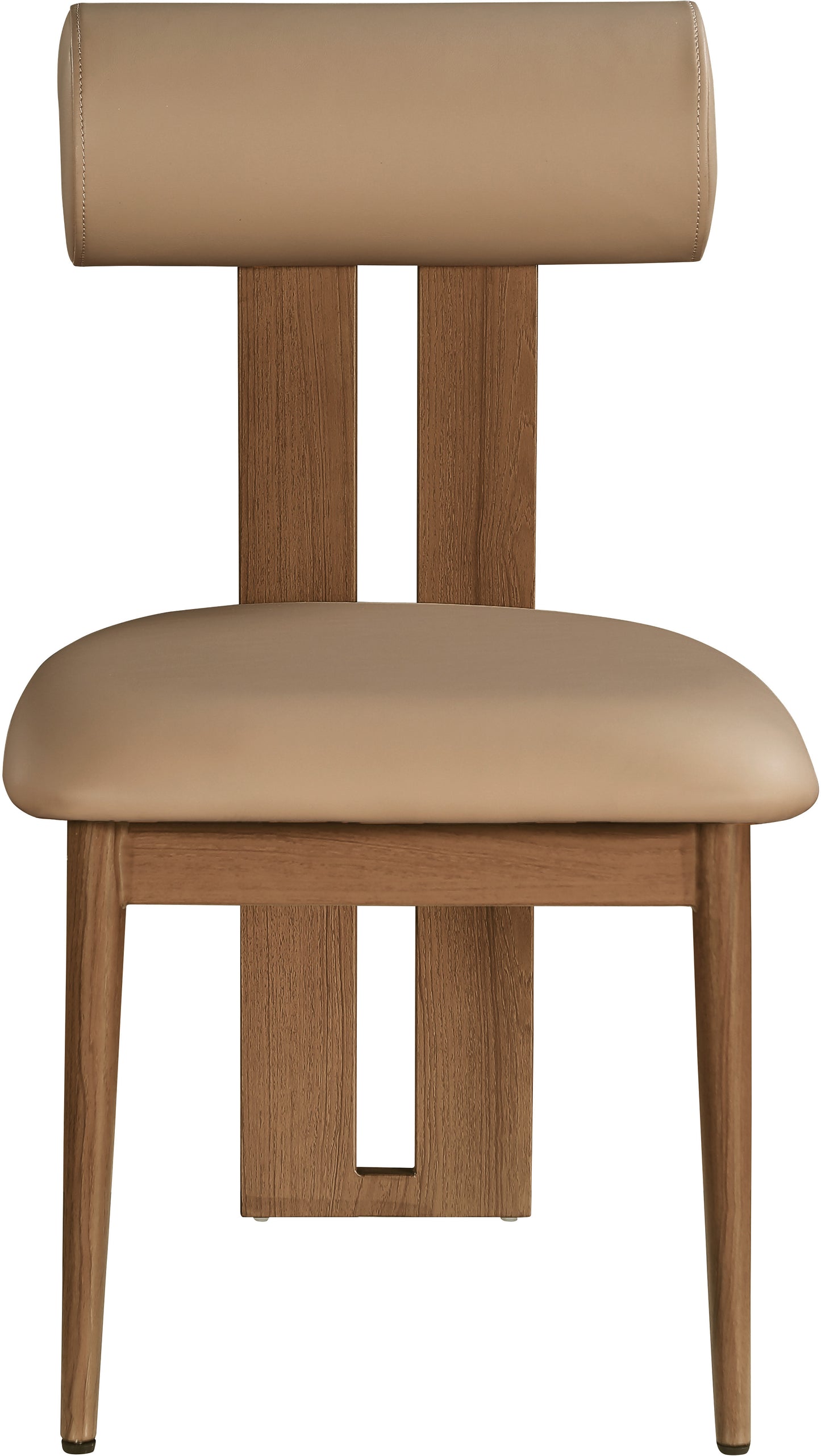 anastasia tan vegan leather dining chair