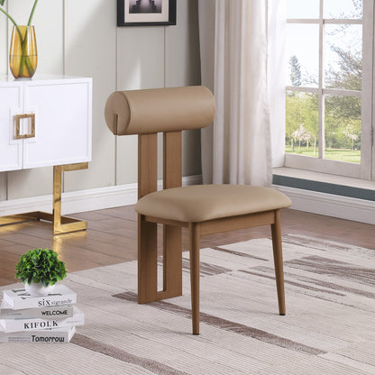 Anastasia Tan Vegan Leather Dining Chair