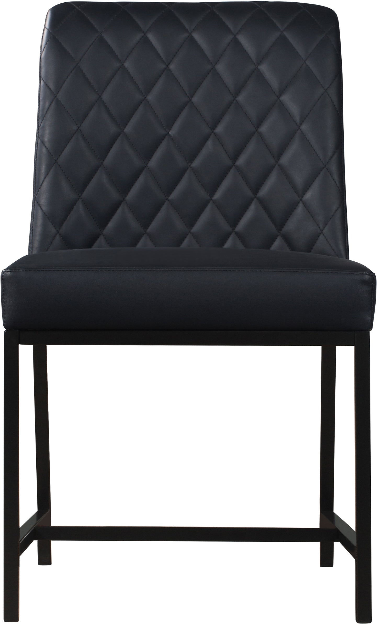 naples black faux leather dining chair c