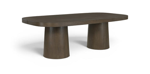 Yara 95.5" Brown Solid Wood And Oak Veneer Dining Table, 1 Piece