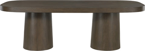 Yara 95.5" Brown Solid Wood And Oak Veneer Dining Table, 1 Piece