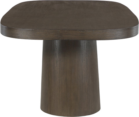 Yara 95.5" Brown Solid Wood And Oak Veneer Dining Table, 1 Piece