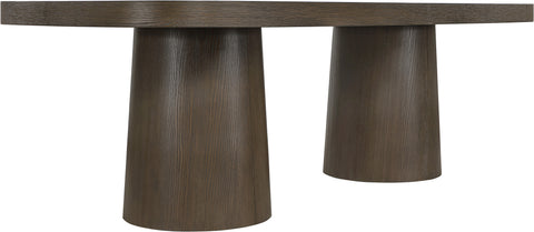Yara 95.5" Brown Solid Wood And Oak Veneer Dining Table, 1 Piece