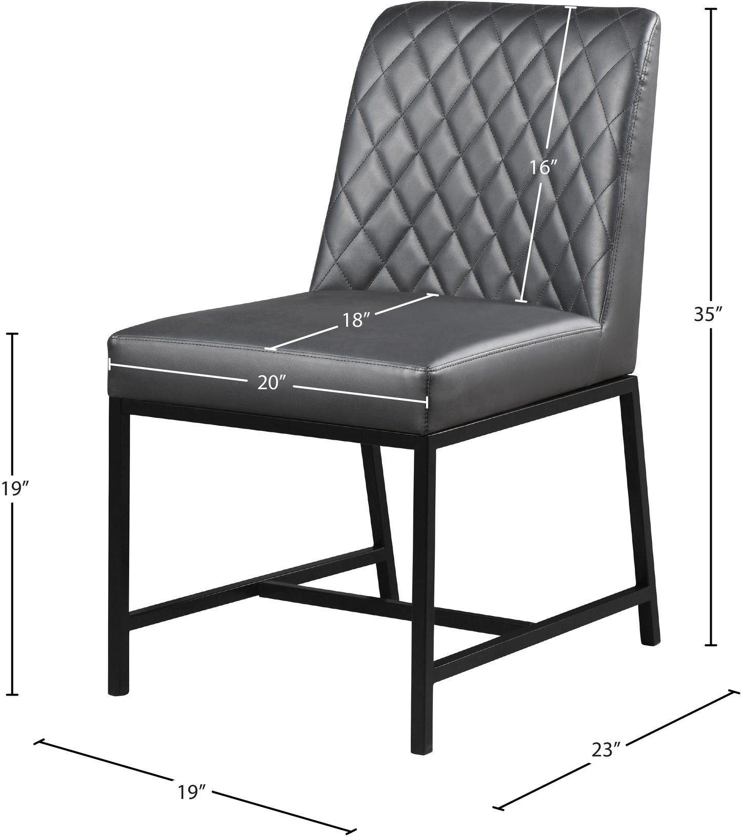 naples grey faux leather dining chair c