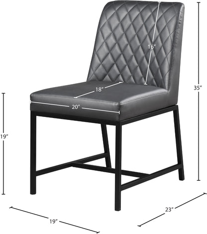 Naples Grey Faux Leather Dining Chair C